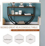 MELLCOM Rustic Style Console Table, 2 Tier Country Style Sofa Table for Entryway, Brown