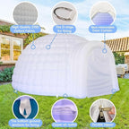 SAYOK 16.4ft Inflatable Igloo Dome Tent with LED Lgith Protable White Nightclub Tent for Party Wedding Event