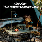 Naturehike, Portable Camping Table, Outdoor Detachable Tactical Camping Table, Lightweight Aluminium Camping Table with Light Pole, Adjustable Height