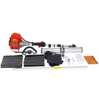Power Snow Sweeper Brush Machine, 52cc Gasoline Walk-Behind Power Broom for Artificial Lawn Dirt Debris, 24" X 9" Brush, EPA Approved