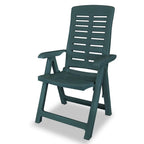 vidaXL Reclining Patio Chairs Outdoor Stack Dining Chair with Armrest Plastic