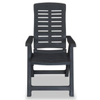 vidaXL Reclining Patio Chairs Outdoor Stack Dining Chair with Armrest Plastic