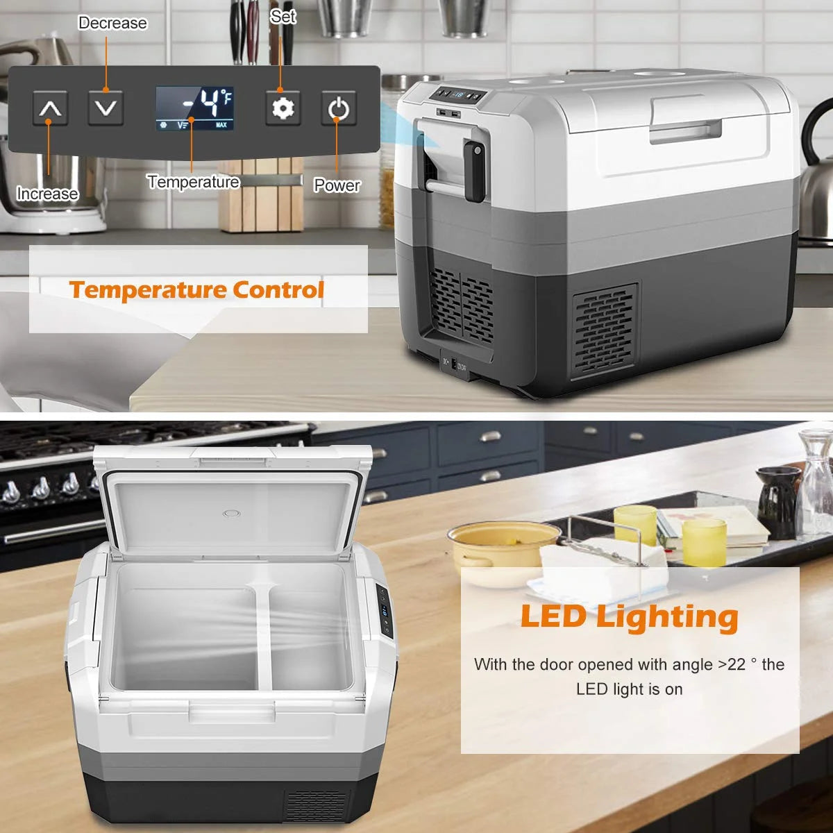 58 Quart Portable Electric Camping Car Cooler