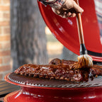 Kamado Joe Kettle Joe 22 in. Charcoal Grill in Red with Hinged Lid, Cart, and Side Shelves