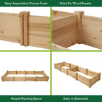 Expert Gardener Outdoor Wood Garden Bed, 7.4 ft L x 2 ft W x 10.6 in H