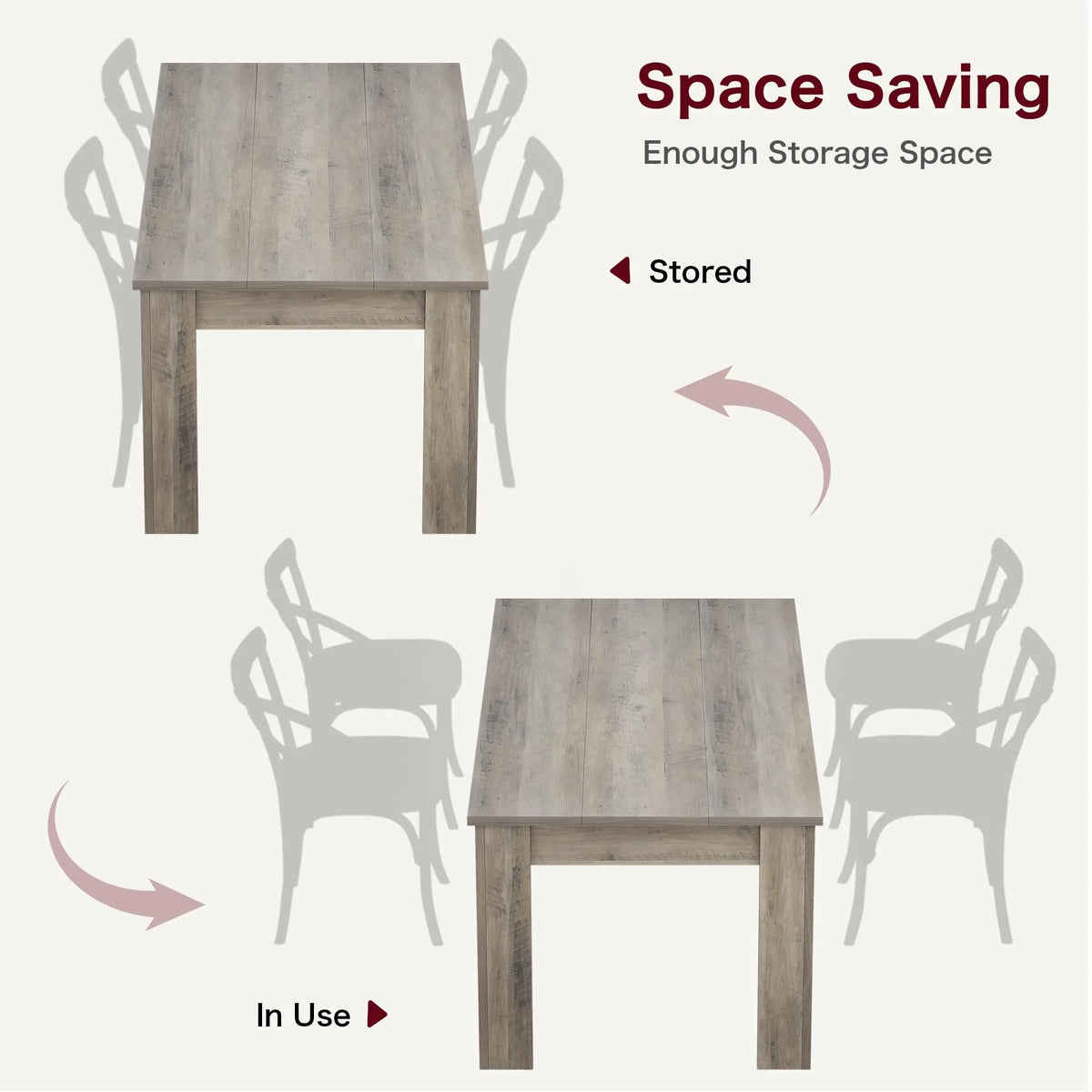 Dining Table for 4-6,63-inch Dining Tables for 4,Farmhouse Kitchen Table with Large Tabletop,Rectangular Dining Room Table,Kitchen Dining Table Dinner Table for Kitchen,Living Room��Only table��