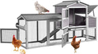 MEDEHOO 80" Mobile Chicken Coop with Wheels - Weatherproof Wooden Hen House, Outdoor Poultry Cage & Nesting Box Run, Expandable Design