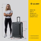 US ARMY FOX 28" Large Suitcase Black