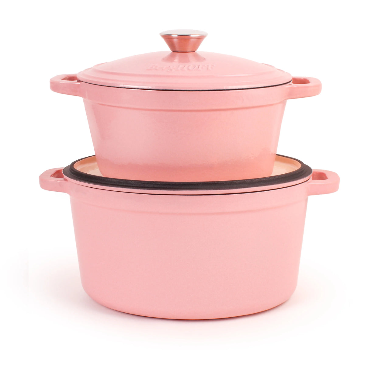 BergHOFF Neo 4Pc Cast Iron Set: 3qt. Covered Dutch Oven & 7qt. Covered Stockpot, Blue