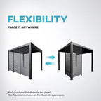 Mirador 10'x10' 111S Outdoor Pergola Accessories-Aluminum Fixed Shutter Wall, Dark Gray