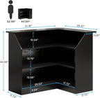 Tribesigns Bar Cabinet, L-Shaped Home Bar Table with Stemware Racks