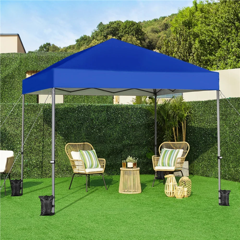 Renwick 8x8 Ft Instant Pop Up Canopy with One Push To Lock Setup Mechanism, Blue