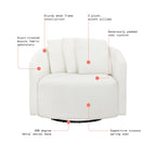 Beautiful Drew Accent Chair by Drew Barrymore, Cream Boucle