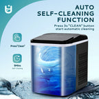 EUHOMY 35lbs/24H Nugget Ice Maker Countertop, Pebble Ice Maker Machine with Auto-Cleaning, Black