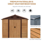 Outsunny 7' x 4' Metal Storage Shed Organizer, Garden Tool House with 4 Vents and 2 Sliding Doors for Backyard, Patio, Garage, Lawn, Dark Gray