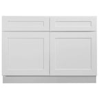 Design House Brookings Ready to Assemble Wood Shaker 2-Door and 2-Drawer Kitchen Base Cabinet (48 x 34.5 x 24), Sherwin Williams? White
