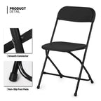 Magshion 11 Pieces 6 Ft Plastic Foldable Card Table and Chair Set�?Portable Folding Table with Handle Picnic Desk and Folding Chairs with Backrest, Black