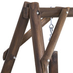 Outsunny Wooden Swing Bench, Garden Swing Chair, Brown