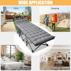 SUGIFT 2 Pack Portable Folding Beds for Adults, Heavy Duty Outdoor Bed with Carry Bag