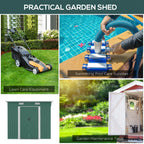 Outsunny 4.6' x 9' Metal Outdoor Storage Shed, Garden Utility Tool House with Double Lockable Doors for Backyard, Patio, Lawn, Garage, White