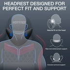 Hoffree Gaming Chair with Massage Fabric Office Chair with footrest for Adults, Ergonomic Gamer Chair with Headrest and Lumbar Support for Office Gaming, 440 LBS