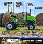 Massimo Mini Tractor 110cc 2WD Gas Go Kart �C Kids & Youth Ride-On Utility Vehicle �C Green
