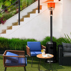 Costway 50000 BTU Propane Patio Heater Standing Steel with Wheels Grey