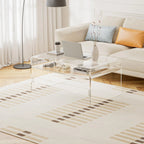 VDGPWA 32" Rectangle Waterfall Coffee Table, 0.6" Thick All Acrylic, Clear