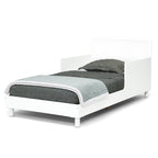 Delta Children Dreamer Toddler Bed (Choose from Dinosaur or Rainbow Headboard Stickers), Bianca White