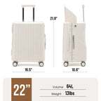 22 Inch TSA Lock Luggage with for Kids& Adult,Check in Lockable Spinner Wheels Free Luggage Cover and Safety Seatbelt Travel Suitcase