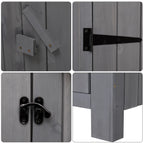 iTopRoad 70in Outdoor Storage Shed for Garden Tools, Wooden Patio Shed Lockers