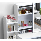 Wohh MDF Makeup Vanity with LED Mirror, Dressing Table and 5 Drawers, White