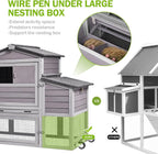 MEDEHOO 80" Mobile Chicken Coop with Wheels - Weatherproof Wooden Hen House, Outdoor Poultry Cage & Nesting Box Run, Expandable Design