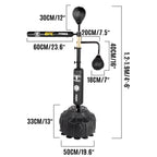 VEVORbrand Boxing Speed Trainer, Rapid-Reflex Boxing Bar, Training Boxing Ball with Reflex Bar & Gloves, Solid Speed Punching Bag Free Standing, Adjustable Height, for Adult&Kid, with Two Ball