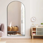 Ufurpie 71"×32" Large Full Length Mirror,Arch Mirror,Floor Mirror with Stand,for Bedroom Living Room Dressing Room,Black