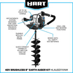HART 40-Volt Brushless Auger (1) 4.0 Ah Lithium-Ion Battery
