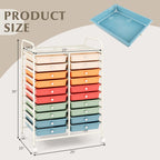 Costway 20 Drawer Rolling Storage Cart Tools Scrapbook Paper Office School Organizer Yellow
