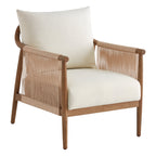 CHITA Modern Accent Chair, Braid Armchair Living Room Chair, Cream