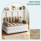 Inflatable Air Sofa Bed 2-in-1 Backrest Couch Airbed With Headboard And Pump Convertible Blow Up Bed Mattress For Home, Camping, And Guests, Living Room Furniture, Queen Size