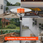 Costway 50000 BTU Propane Patio Heater Standing Steel with Wheels Grey