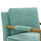 Pioneer Woman Harper Spindle Accent Chair, Jade Fabric Upholstery