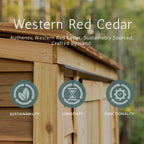 Outdoor Living Today 6x4 Western Red Cedar Space Master Shed Double Door with Cedar Roof