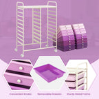 Costway 20 Drawer Rolling Storage Cart Tools Scrapbook Paper Office School Organizer Yellow