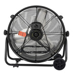 Ecomax 24 Inch High Velocity Drum Floor Fan. Industrial. 3-Speed. Adjustable Tilt