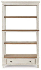 Signature Design by Ashley Realyn French Country 75" Bookcase with Drawer, Chipped White