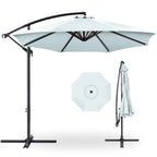 Best Choice Products 10ft Offset Hanging Outdoor Market Patio Umbrella w/ Easy Tilt Adjustment - Tan