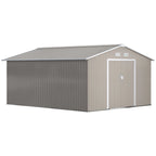 Outsunny 7' x 4' Metal Storage Shed Organizer, Garden Tool House with 4 Vents and 2 Sliding Doors for Backyard, Patio, Garage, Lawn, Dark Gray