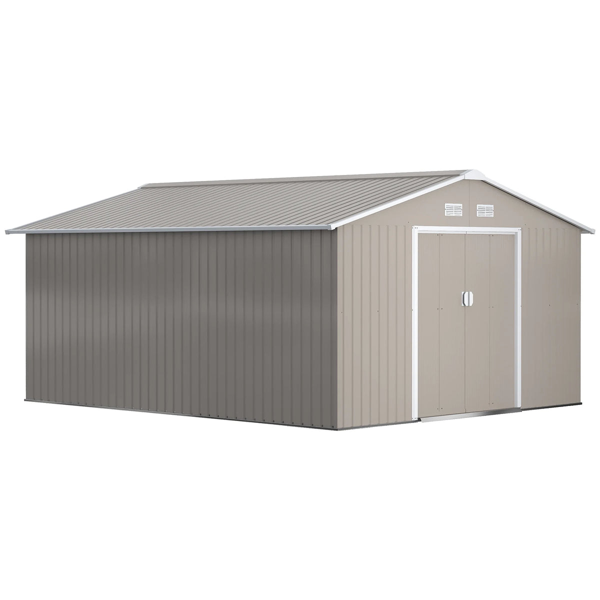 Outsunny 7' x 4' Metal Storage Shed Organizer, Garden Tool House with 4 Vents and 2 Sliding Doors for Backyard, Patio, Garage, Lawn, Dark Gray