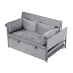 Gewnee 46" Velvet Sleeper Sofa Reclining Convertible Futon Couch Bed for Living Room, Guest & Small Spaces(Black)