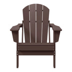 Westintrends Outdoor Folding HDPE Adirondack Chair, Patio Seat, Weather Resistant, Dark Brown